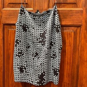 Theory Smocked Camisole in Geometric Silk Crepe